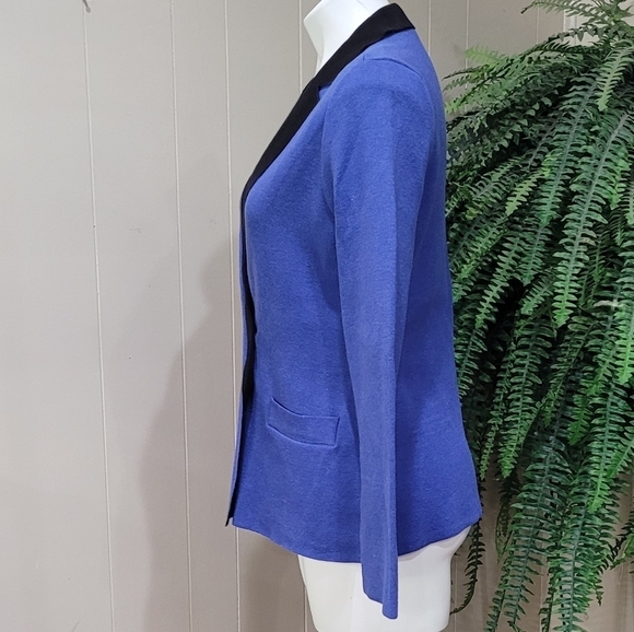 Nic Zoe Blue Black Color Block Sweater Blazer Women’s Sz PM - Picture 3 of 9